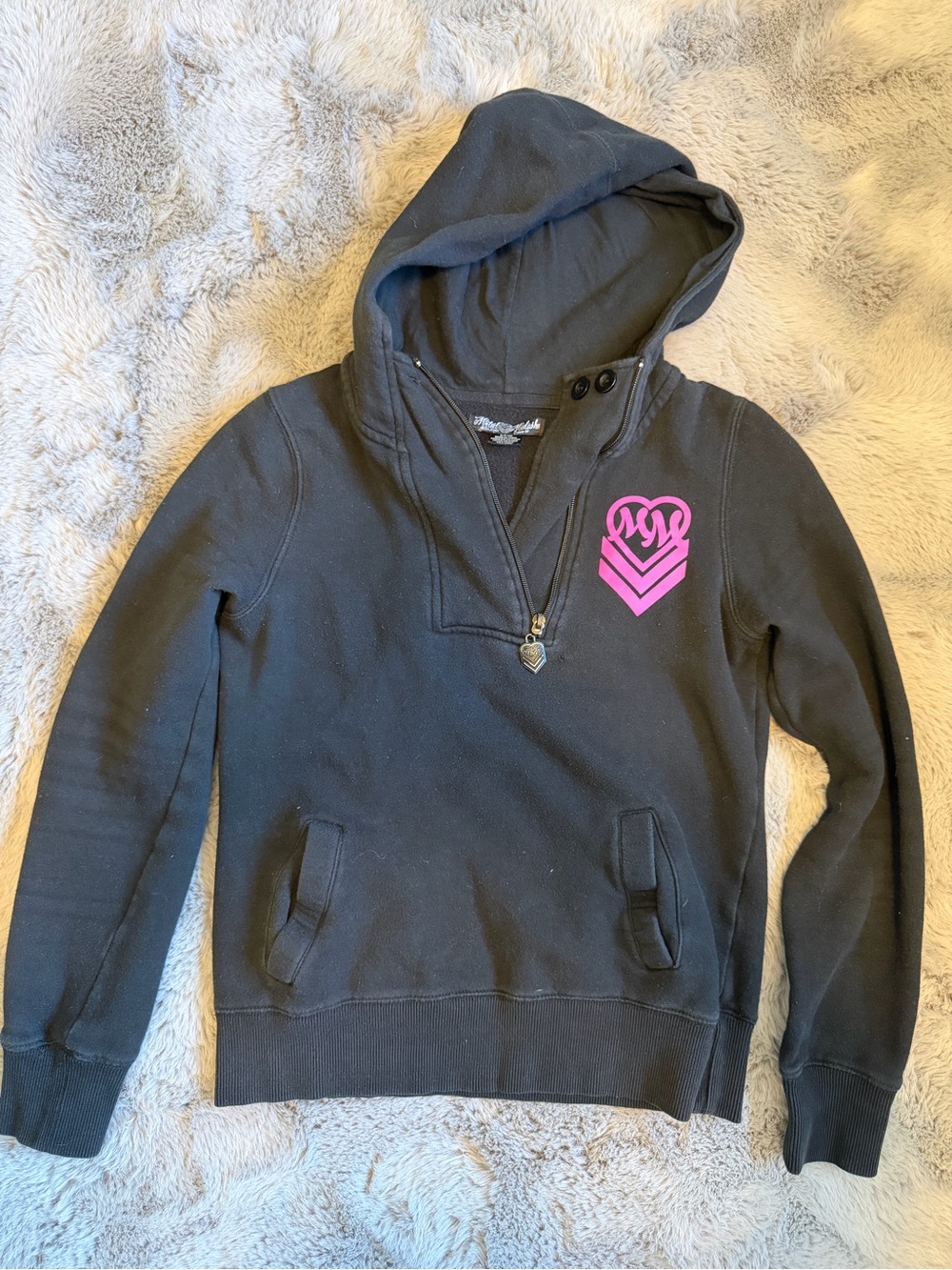 Women's Metal Mulisha Black Hoodie Sweater with wings in back
